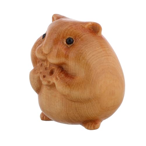 PEPLAYTAL Mini Hamster Holzfigur Handgeschnitzte Tierdekoration Natürliche Holzskulptur Niedliche Maus Modell Schreibtisch Ornament für Sammler PEPLAYTAL Mini Hamster Holzfigur Handgeschnitzte Tierdekoration Natürliche Holzskulptur Niedliche Maus Modell Schreibtisch Ornament für Sammler von PEPLAYTAL