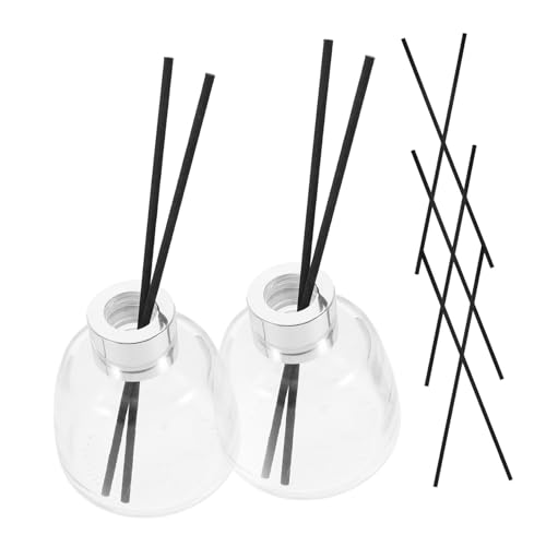 PEPLAYTAL Nachfüllbare Aromatherapie Duftöl Diffuser Flaschen Glas Fläschchen mit Schwarzen Stäbchen für Zuhause Büro Spa Aromadiffusor Zubehör Zufällige Farbe von PEPLAYTAL