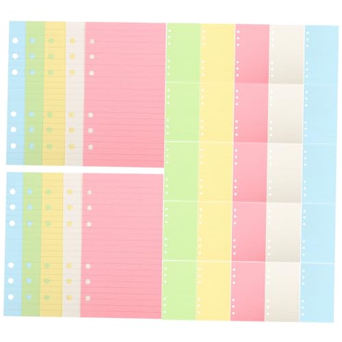 PEPLAYTAL Nachfüllpapier für Ringbuch Notizbuch Linierte Farbige Farben Notizbuch Ersatzblätter Dickes Reißfestes Planer Innenpapier Kompatibel mit Binder und Organizer von PEPLAYTAL
