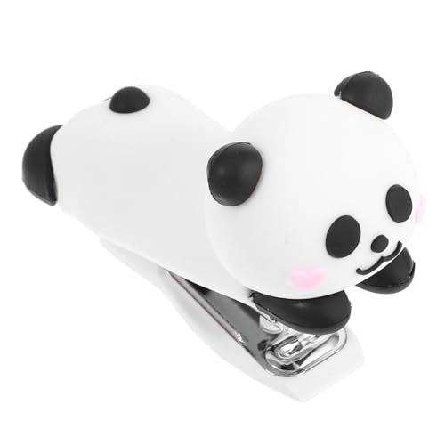 PEPLAYTAL Niedlicher Mini Panda Hefter Kompakter Tragbarer Schreibtisch tacker mit Süßem Cartoon design für Schüler Büro und Zuhause für Kleine Papierstapel und Unterwegs von PEPLAYTAL