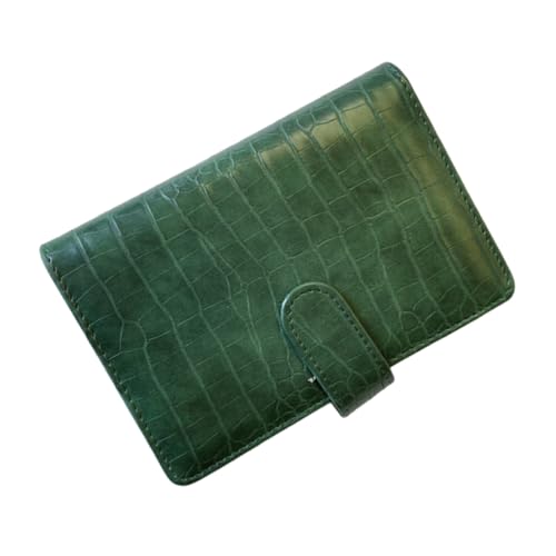 PEPLAYTAL Notizbuch Hülle Ring Binder Tragbarer Notebook Binder mit Grünem muster Langlebig Glatte Oberfläche Praktische Kartentaschen für Schule und Büro von PEPLAYTAL