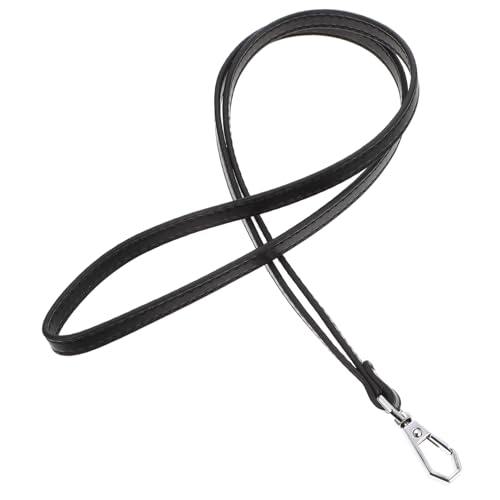 PEPLAYTAL PU Handy Lanyard Schwarz mit Lederband Vielseitiger Kartenhalter und Arbeitsschlaufen strap Leichtes Langlebiges Namensschild zubehör für Schule Büro und Alltag von PEPLAYTAL