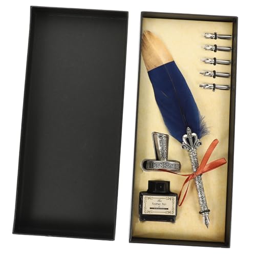PEPLAYTAL Retro Schreibfeder Schreibset mit Tintenfass Ersatzspitzen und Halter Eleganter Kalligraphie Füllfederhalter für Anfänger und Fortgeschrittene Stilvolles Business PEPLAYTAL Retro Schreibfeder Schreibset mit Tintenfass Ersatzspitzen und Halter Eleganter Kalligraphie Füllfederhalter für Anfänger und Fortgeschrittene Stilvolles Business von PEPLAYTAL