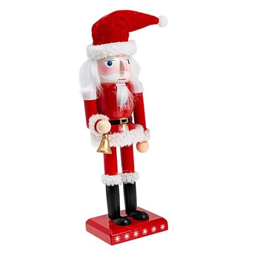 PEPLAYTAL Roter Weihnachtsmann Holzfigur mit Glocke Robuste Weihnachtsdeko aus Holz Traditionelle Nutcracker Puppe Festliche Wohnraumdekoration für Tisch und Regal PEPLAYTAL Roter Weihnachtsmann Holzfigur mit Glocke Robuste Weihnachtsdeko aus Holz Traditionelle Nutcracker Puppe Festliche Wohnraumdekoration für Tisch und Regal von PEPLAYTAL
