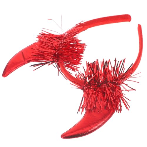PEPLAYTAL Rotes Teufelshorn Stirnband Halloween Party Haarreif Cosplay Zubehör Unisex Komfortabel Leicht Universalgröße Perfektes Foto requisit von PEPLAYTAL