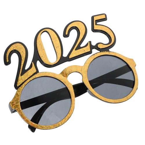 PEPLAYTAL Silvester Party Brille Goldene Digitale Rundrahmen Eyewear Pc Material Lustiges Foto Requisit für Abschlussfeier und Neujahrsdekoration von PEPLAYTAL