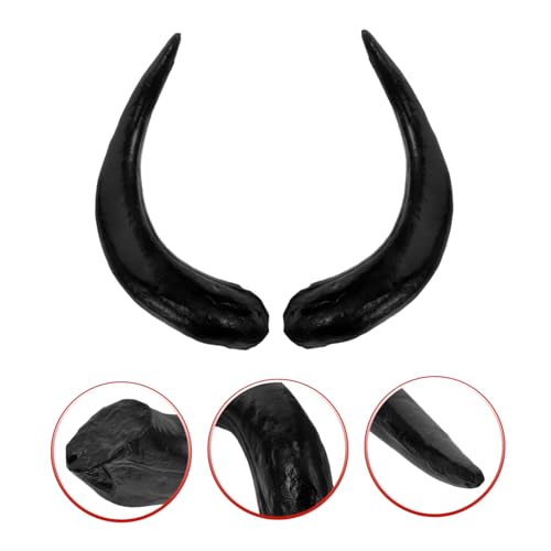 PEPLAYTAL Simulations ox horn Stirnband Groß Schwarz Halloween kostüm haarschmuck DIY Material Leichtes Strapazierfähiges Accessoire für Karneval Cosplay Mottopartys und Bühnenauftritte von PEPLAYTAL