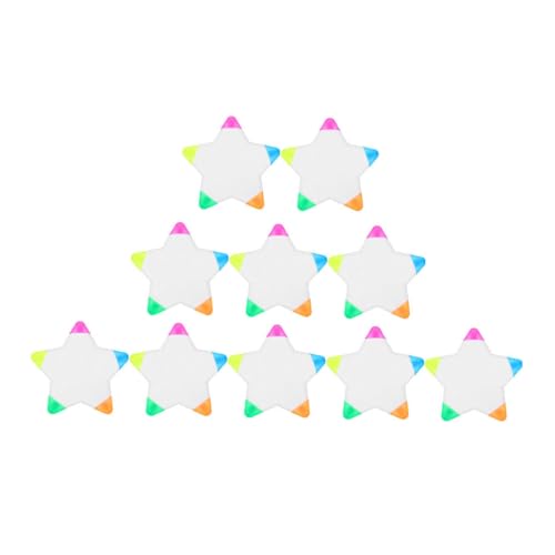 PEPLAYTAL Teiliges Sternform Textmarker Bunte Sternform Marker für Leuchtende Farben Langlebig und Tragbar für Schreiben Markieren und Zeichnen Schutzkappe Perfektes von PEPLAYTAL