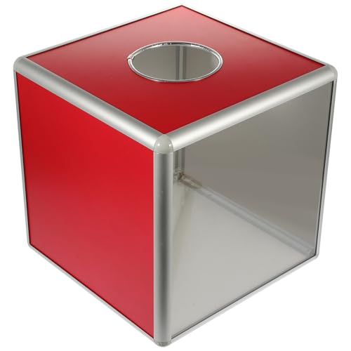 PEPLAYTAL Transparente Multifunktionale Losbox aus Robustem mit Aluminiumrahmen Spendengeeignet Sichere Box für Verlosungen und Fundraising Farbvariante Farbe Farbe von PEPLAYTAL