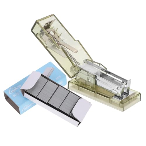 PEPLAYTAL Transparenter Mini Heftgerät Kunststoff Handhefter Tragbar für Büro und Schule Präzises Tackern Leichtes Design Robustes Material für Zuhause und Schreibtischgebrauch von PEPLAYTAL
