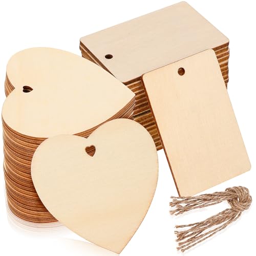 PEPLAYTAL Unbehandelte Holzscheiben Herz Rechteck mit Bohrloch zum Hängen DIY Holzanhänger für Basteln Weihnachten Deko Muttertagsgeschenk Naturbelassen PEPLAYTAL Unbehandelte Holzscheiben Herz Rechteck mit Bohrloch zum Hängen DIY Holzanhänger für Basteln Weihnachten Deko Muttertagsgeschenk Naturbelassen von PEPLAYTAL