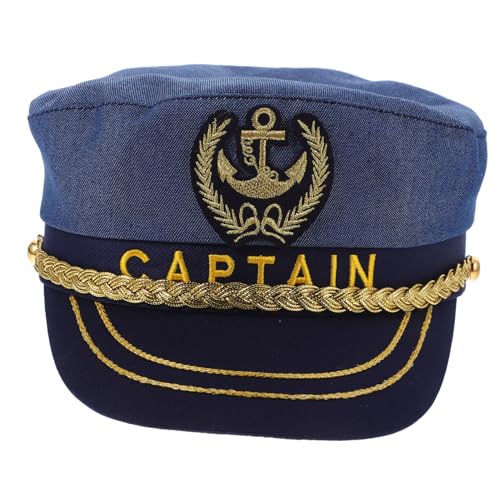 PEPLAYTAL Verstellbare Yacht Kapitänsmütze aus Weichem Material für Damen und Herren Modischer Matrosenhut als Kostüm Accessoire für Party Cosplay und Veranstaltungen von PEPLAYTAL