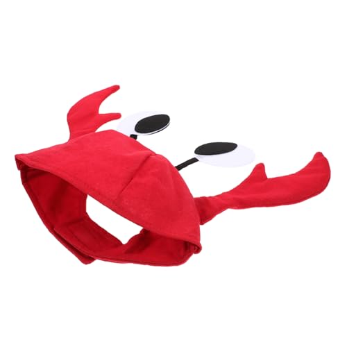 PEPLAYTAL Verstellbarer Roter Krabbenhut für Erwachsene und Party Karneval Halloween Kostüm Zubehör Leichte Stylische Kopfbedeckung für Feier und Cosplay von PEPLAYTAL
