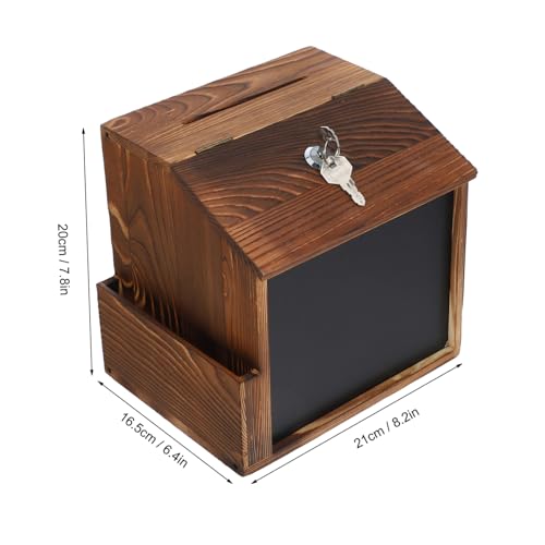 PEPLAYTAL Vintage Holz Vorschlagsbox Wandmontage mit Schloss Vielseitige Spenden Wahlurne Einfache Installation Rustikale Holzbox für Büro Schule Zuhause Dekorative Kummerkasten Lösung von PEPLAYTAL
