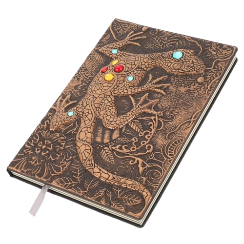PEPLAYTAL Vintage Notizbuch mit Geprägtem Ledercover Tragbares Tagebuch und Notizblock für Arbeit und Reisen Farbiges Stilvolles Praktisches Journal als Geschenk von PEPLAYTAL