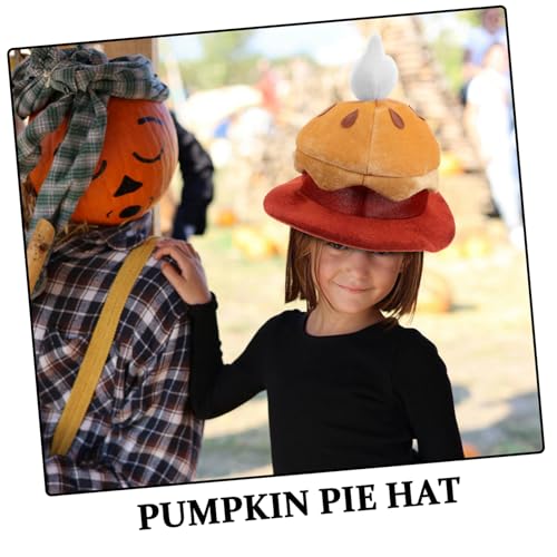 PEPLAYTAL Weihnachtlicher Kürbiskuchenhut Weicher Runder Food-kostümkopfputz für Erwachsene und Jugendliche Gemütliche Leichte Plüschmütze für Halloween Thanksgiving und Festliche von PEPLAYTAL