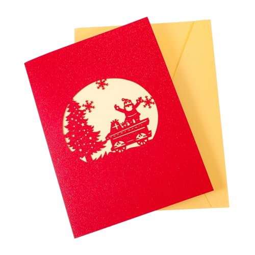 PEPLAYTAL Weihnachtskarte Papier Grußkarte mit Weihnachtsmotiv Klappkarte mit Hellem Druck Stabile Papierqualität Leer Innen zum Beschriften Festliche Weihnachtsgrüße für Familie und Freunde von PEPLAYTAL