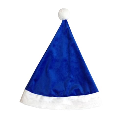 PEPLAYTAL Weihnachtsmütze und Erwachsene Plüsch Santa Hat Weihnachtsdeko Dunkelblau für Karneval Fasching Kostümparty und Xmas Festtagsfeier von PEPLAYTAL
