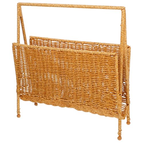 PEPLAYTAL Wickelkorb im Landhausstil Geflochtener Vielseitiger Aufbewahrungskorb Natürlicher Book Organizer Leichter Magazinhalter für Küche Wohnzimmer und Büro Umweltfreundlich und Robust von PEPLAYTAL