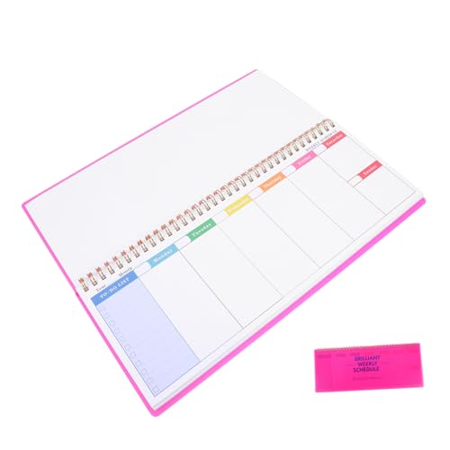 PEPLAYTAL Wochenplaner Spiralbindung Rosa To Do Liste Notizblock Zeitmanagement Meeting Notizen Abreißbare Blätter Effiziente Wochenübersicht Terminplaner für Büro Schule von PEPLAYTAL