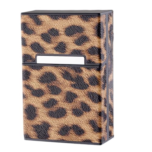 PEPLAYTAL Zigarettenetui Leopard Muster Kapazität Kompakt Robust Mit Magnetverschluss Für Männer Frauen Portable Aufbewahrungsbox Schutz vor Quetschungen Feuchtigkeitsschutz von PEPLAYTAL