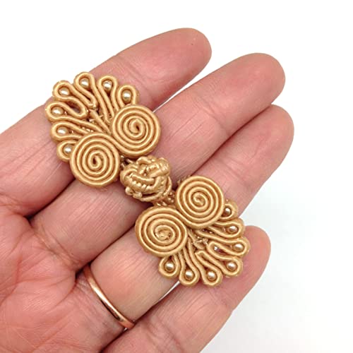 PEPPERLONELY 10 Paar chinesische Verschlussknöpfe, Knoten-Frosch-Knöpfe, Verschluss für Näharbeiten, Mäntel, Cheongsam, Umhang, Pullover, 6 x 2,3 cm von PEPPERLONELY