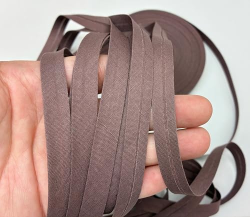 PEPPERLONELY Schrägband zum Nähen und Säumen, 100 % Baumwolle, einfach gefaltet, 12 mm (1/2 Zoll), 4,5 m, # 29 Braun, 4,5 m von PEPPERLONELY