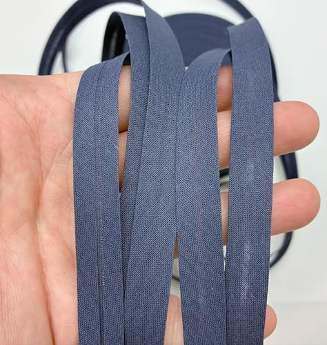 PEPPERLONELY Schrägband zum Nähen und Säumen, 100 % Baumwolle, einfach gefaltet, 12 mm (1/2 Zoll), 4,5 m (Nr. 13 Marineblau, 4,5 m) von PEPPERLONELY