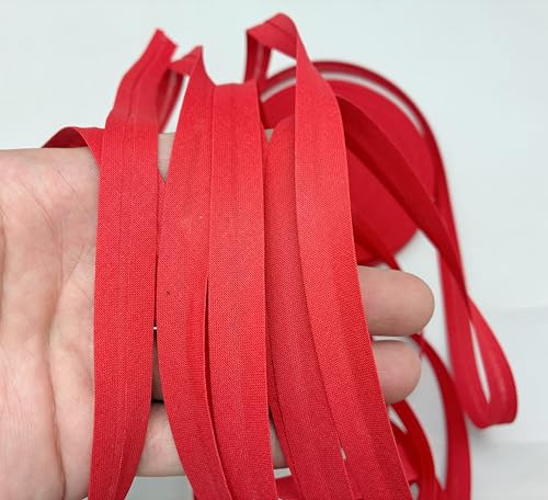 PEPPERLONELY Schrägband zum Nähen und Säumen, 100 % Baumwolle, einfach gefaltet, 12 mm (1/2 Zoll), 4,5 m (Nr. 6 Rot, 4,5 m) von PEPPERLONELY