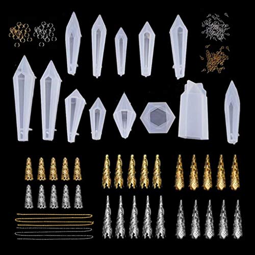 1 Set Kristall-Epoxidharz-Form, Pendelguss, Silikon, handgefertigte Ohrringe, Halsketten, Anhänger, Herstellungswerkzeuge von PEPWE