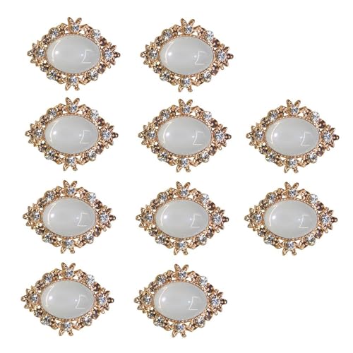 10 Stück flache Rückseite dekorative Knöpfe Hochzeit Charme künstliche Perlen Strass für Handwerk Halsketten Ohrringe Dekoration von PEPWE