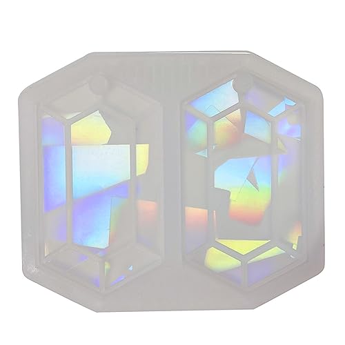 Einzigartige sechseckige Form, stabile Regenbogen-Lichter-Silikonform mit Loch, Sechskant-Schlüsselanhänger, Anhänger, Epoxidharz Einzigartige sechseckige Form, stabile Regenbogen-Lichter-Silikonform mit Loch, Sechskant-Schlüsselanhänger, Anhänger, Epoxidharz von PEPWE