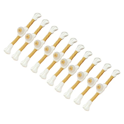 Exquisite weiße Perlenknöpfe, elegant, handgefertigt, Knotenknöpfe für Hochzeiten und Veranstaltungen, 10 Stück von PEPWE