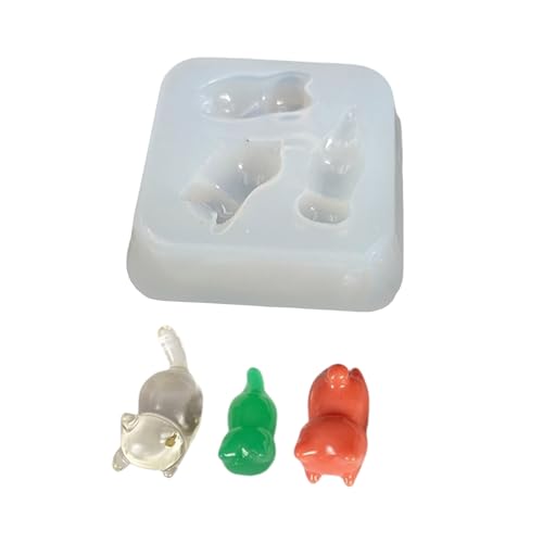Flexible Epoxidharz-Form mit drei Katzen, Zubehör, Formen, Schmuck, Ornament, flexible Silikonformen für Kunstunterricht von PEPWE