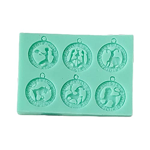 Glänzende Silikonharz-Formen, 12 Halsketten, Schlüsselanhänger, Anhänger, Schmuck, Epoxidharz, Bastelform, Silikon, Epoxidharz, Schlüsselanhänger, 12 Stück von PEPWE