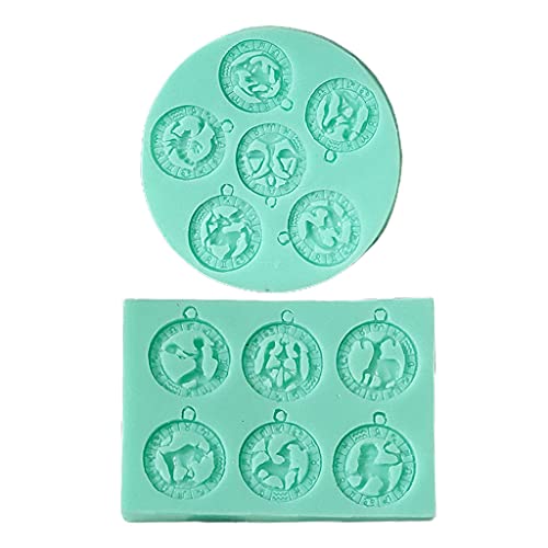 Glänzende Silikonharz-Formen, 12 Halsketten, Schlüsselanhänger, Anhänger, Schmuck, Epoxidharz, Bastelform, Silikon, Epoxidharz, Schlüsselanhänger, 12 Stück von PEPWE