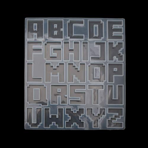 Glänzende Silikonharz-Formen, Pixel-Buchstaben, Schlüsselanhänger, Anhänger, Schmuck, Epoxidharz, Bastelformen von PEPWE