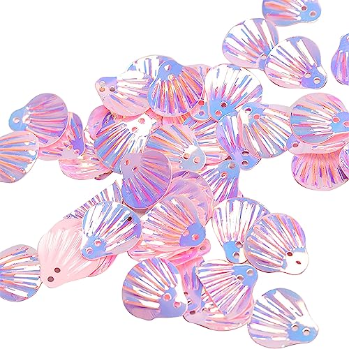 Glitzernde Harzmuscheln mit flacher Rückseite, glitzernde Kunstharz-Muscheln für Schmuckherstellung von PEPWE