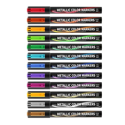 Malstifte für Scrapbooking, Fotoalbum, Kunst, Felsmalerei, Metallic-Marker, 12 Stück/Packung, verschiedene Farben Malstifte für Scrapbooking, Fotoalbum, Kunst, Felsmalerei, Metallic-Marker, 12 Stück/Packung, verschiedene Farben von PEPWE