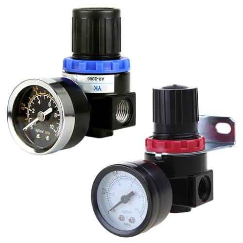PEPWE G1/4 Mini-Luftdruckregler, verstellbar, pneumatische Reduzierung mit Manometer, passend für Kompressor AR2000, BR3000, BR4000 PEPWE G1/4 Mini-Luftdruckregler, verstellbar, pneumatische Reduzierung mit Manometer, passend für Kompressor AR2000, BR3000, BR4000 von PEPWE