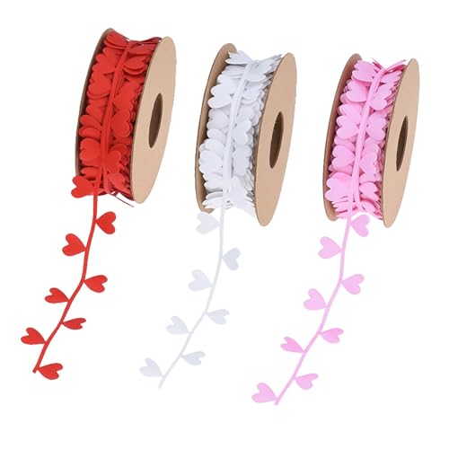 Packung mit 3 Rollen Seidenbänder zum Basteln und Verpacken von Liebes-Polyesterband Hochzeitsdekoration von PEPWE
