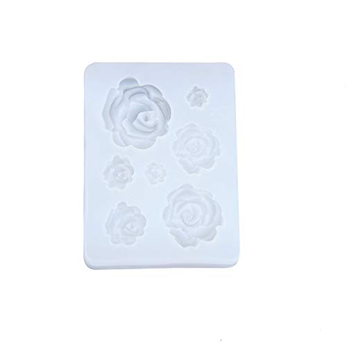 Rosenblüten-Gussform für Schmuck, Silikonharz für Epoxidharz, für Ohrringe, Anhänger, Nieten, Werkzeug, Formen, Untersetzer, Schlüsselanhänger, Aschenbecher, Tier-Tablett, Backen, Kuchen, rechteckig Rosenblüten-Gussform für Schmuck, Silikonharz für Epoxidharz, für Ohrringe, Anhänger, Nieten, Werkzeug, Formen, Untersetzer, Schlüsselanhänger, Aschenbecher, Tier-Tablett, Backen, Kuchen, rechteckig von PEPWE