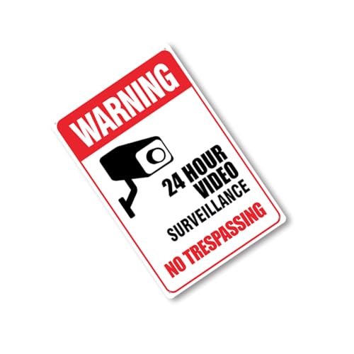 Warnschild für Überwachungskamera, reflektierendes Weißblech, einfache Installation, lange Nutzungsdauer Warnschild für Überwachungskamera, reflektierendes Weißblech, einfache Installation, lange Nutzungsdauer von PEPWE