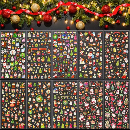 PERFETSELL 10 Blätter Weihnachtssticker Selbstklebend Weihnachten Sticker Aufkleber Glitzer Weihnachtsaufkleber Weihnachtsmann Schneeflocke Mini Xmas Aufkleber für Scrapbooking Wehinachtsgeschenk PERFETSELL 10 Blätter Weihnachtssticker Selbstklebend Weihnachten Sticker Aufkleber Glitzer Weihnachtsaufkleber Weihnachtsmann Schneeflocke Mini Xmas Aufkleber für Scrapbooking Wehinachtsgeschenk von PERFETSELL