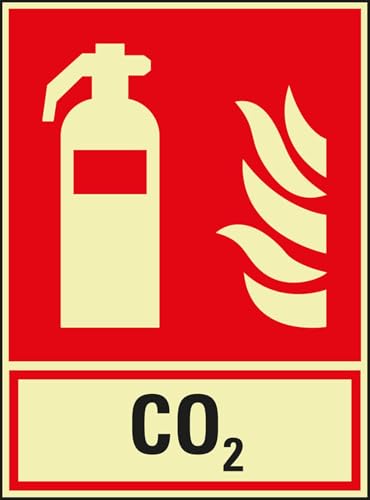 PERMALIGHT® power langnachleuchtend Brandschutz-Kombischild Feuerlöscher CO2, ASR, Kunststoff, 200x270mm von PERMALIGHT