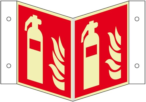 PERMALIGHT® power langnachleuchtend Brandschutz Nasenschild Feuerlöscher, Aluminium, 200x200mm, ASR A1.3, DIN EN ISO von PERMALIGHT