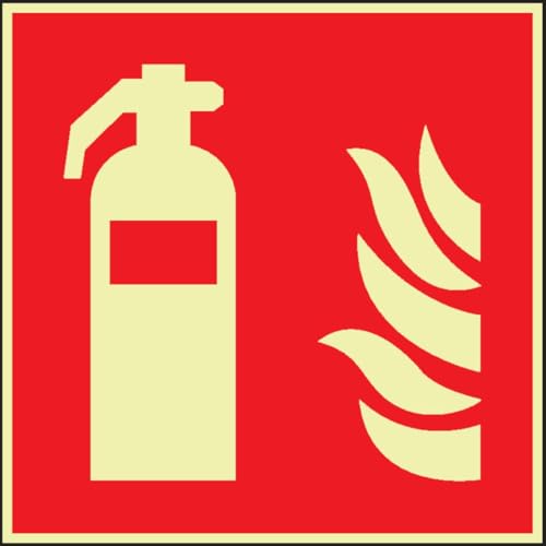 PERMALIGHT® power langnachleuchtend Brandschutzzeichen Feuerlöscher, ASR/ISO, Folie, 300x300mm von PERMALIGHT