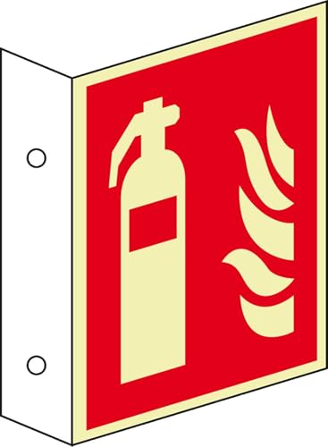 PERMALIGHT® power langnachleuchtend Fahnenschild Feuerlöscher, ASR/ISO, Kunststoff, 150x150mm von PERMALIGHT