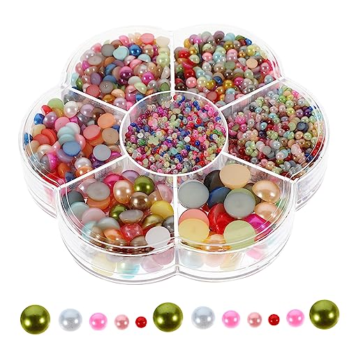 PERSELOSO 1 Karton Halbkreisige Flatback Perlen für DIY Bastelarbeiten Abs Perlen Bunten Farben für Schmuck Nageldesign und Kreative Dekorationen für Persönliche Kunstprojekte und von PERSELOSO