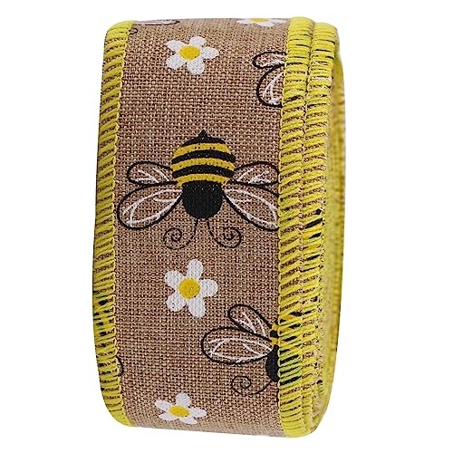 PERSELOSO 1 Rolle Bienenmuster Geschenkband Yards DIY Verpackungsband für Kreative Dekoration Strapazierfähig für Frühling Sommer Feiern PERSELOSO 1 Rolle Bienenmuster Geschenkband Yards DIY Verpackungsband für Kreative Dekoration Strapazierfähig für Frühling Sommer Feiern von PERSELOSO